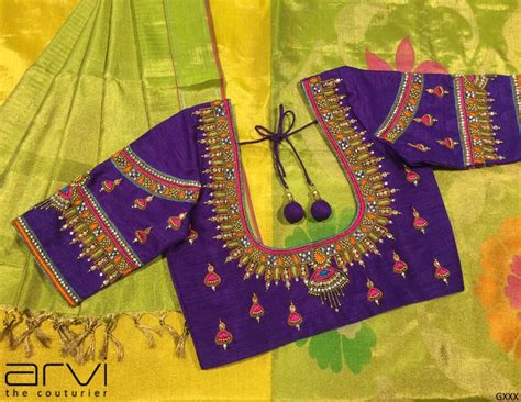 Custom Tailored Aari Work Blouses By Arvi The Couturier Contact 0422