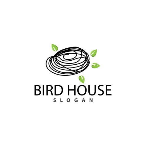Bird Nest Logo Bird House Shelter Vector Modern Line Design