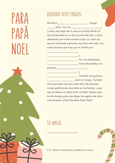 Plantillas De Cartas Para Pap Noel Editables Canva