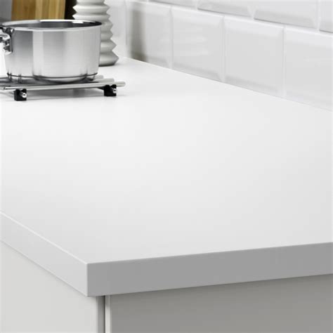 The linseed oil is applied to the worktops with a foam roller fed and evenly. EKBACKEN Worktop, double-sided - with white edge light ...