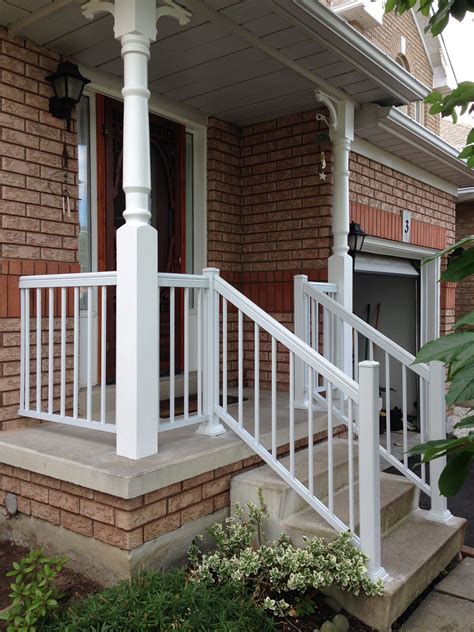 Aluminum stair railing white hand base rail kit handrail outdoor deck diy. porch-aluminum-stair-railing- GTA RAILINGS