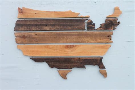 Wooden Map Wooden United States Wooden Sign Reclaimed Wood Sign