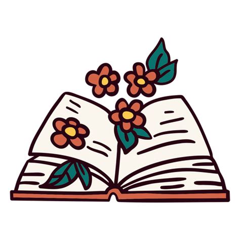 Livro com ilustração de flores Baixar PNG SVG Transparente