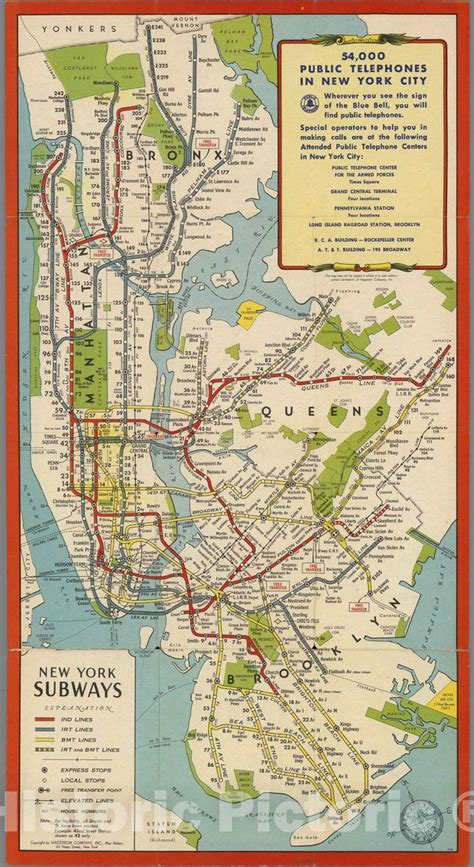 Historic Map Pocket Map New York Subways Hagstrom Company Inc