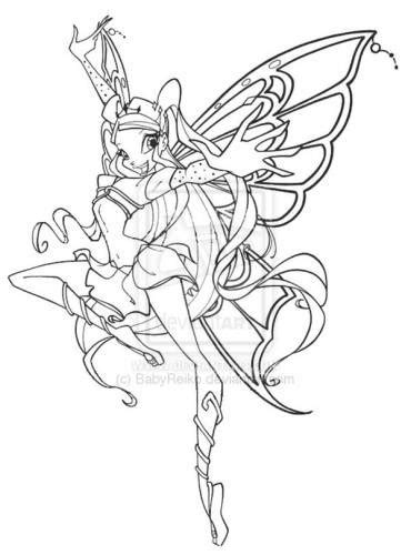 Winx Club Stella Enchantix Coloring Pages Coloring Pages