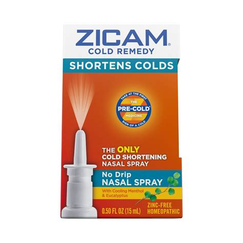 Zicam Cold Remedy No Drip Nasal Spray With Cooling Menthol And Eucalyptus 05oz Ebay