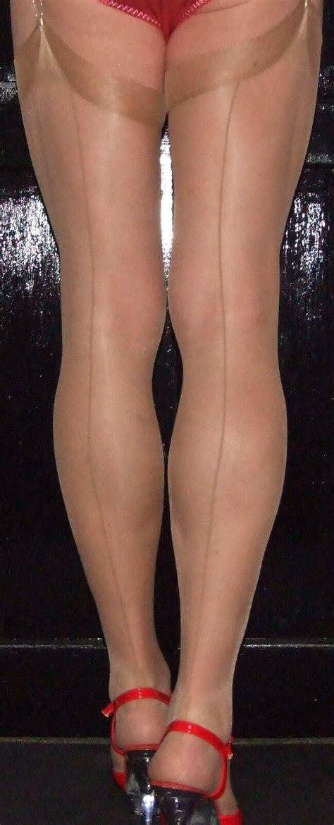 Fantastic 10 Denier Ultra Sheer Natural Tan Cuban Heel Seamed Stockings