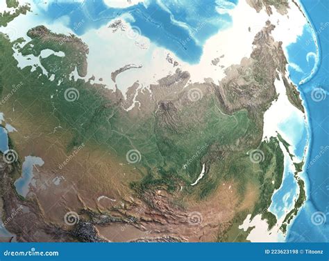 High Resolution Detailed Map Of Siberia Russia North Asia Stock