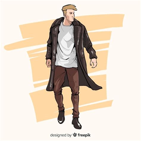 Free Vector Fashion Illustration With Male Model