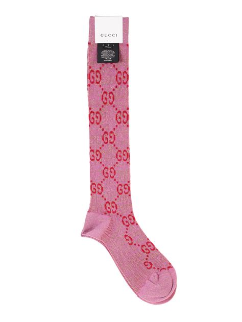 Best Price On The Market At Italist Gucci Gucci Pink Lurex Sock In