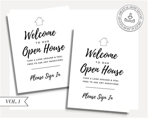 Printable Open House Real Estate Welcome Sign Real Estate Etsy