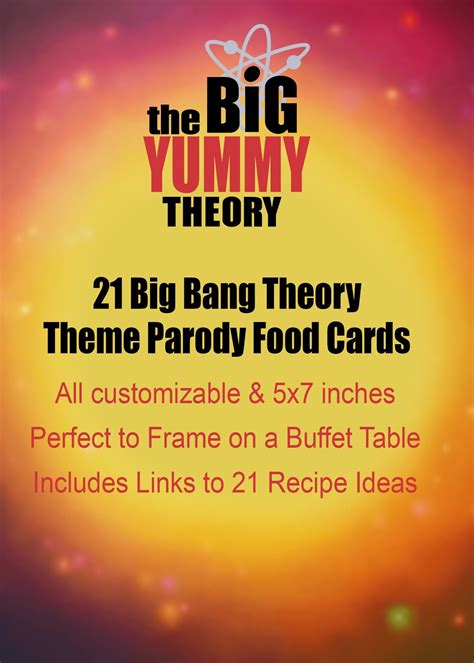 21 Editable The Big Bang Theory Parody Buffet Table Cards With Etsy