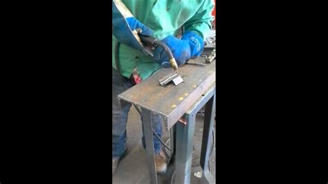 Mig Welding A Piece Of Angle Iron Youtube