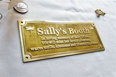 Brass Bench Plaque Memorial Nameplate Bench Name Plate 100 Etsy