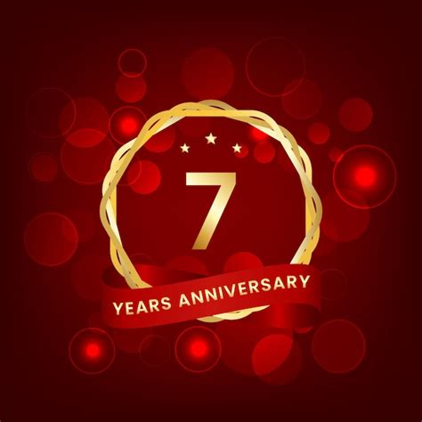 Aniversario De 7 Años Diseño De Plantilla De Aniversario Con Número De