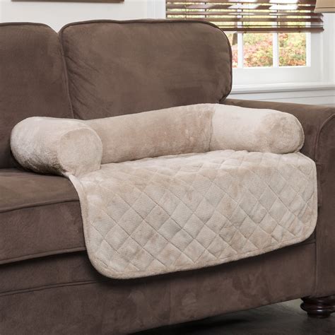 Ultimate Microplush Quilted Pet Cover With Bolster Plush Furniture