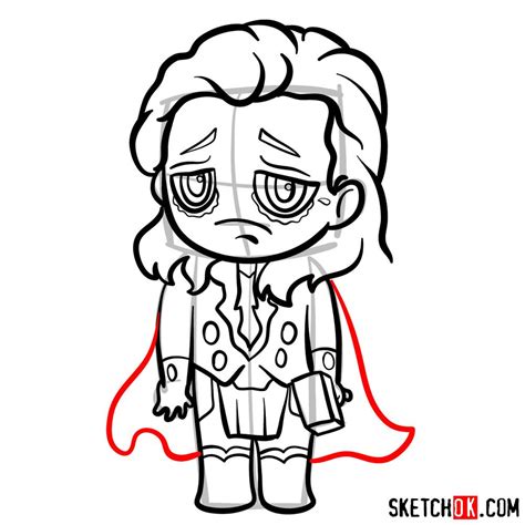 How To Draw Sad Chibi Thor Sketchok Easy Drawing Guides