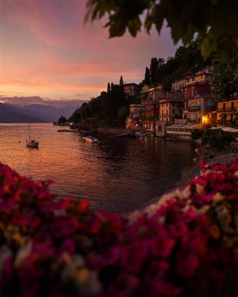 Magical Sunset In📍varenna One Of The Best Sunsets I Witnessed While Visiting The Areas
