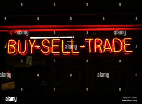 Neon Sign Buy Sell Trade Stock Photo Royalty Free Image 9561242 Alamy