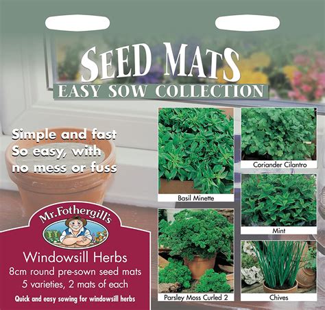 Mr Fothergills Herb Seed Mat Collection Uk Garden And Outdoors