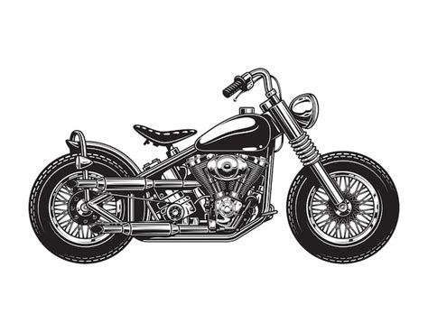 Free Vector Vintage Chopper Motorcycle Side View Template
