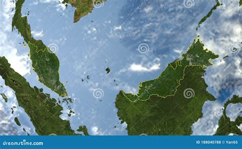 Malaysia Outlined Satellite Stock Illustration Illustration Of