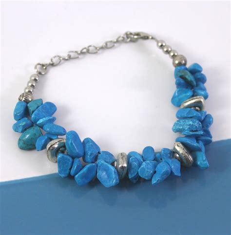 Chunky Turquoise Stone Friendship Bracelet By Lucy Loves Neko