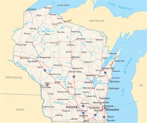 Wisconsin Map Rich Image And Wallpaper