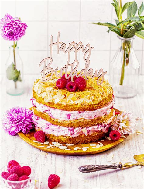 Himbeer Quark Naked Cake Geburtstagstorte Schnelle Torte