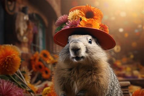 Premium AI Image | Groundhog Day celebration with Punxsutawney Phil