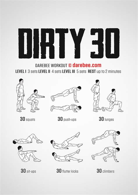 Darebee Dirty 30 Full Body Strength Fitness Workouts Circuit