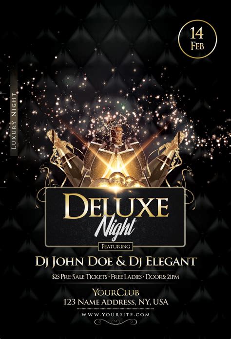 Deluxe Night Luxury Elegant Flyer Party Flyer Psd Flyer Templates
