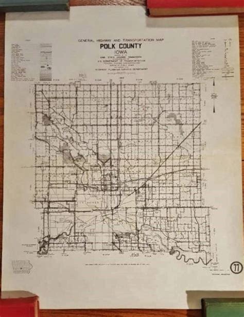 Vintage Map Polk County Iowa Highway And Transportation Road Etsy
