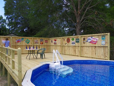 Make sure you have an accurate record of the diameter and the height of the pool. My customized pool deck makes me smile. | Decks around pools, Pool landscaping, Intex above ...