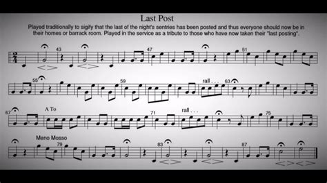 Trumpet Bugle Calls The Last Post Bugle Call Sheet Music Trumpet