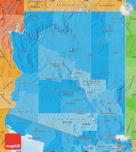 Political Shades Map Of Arizona