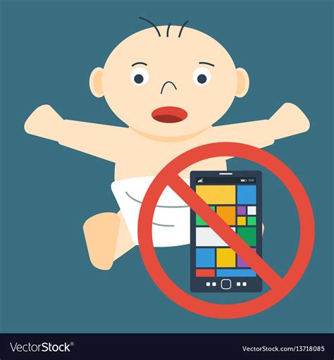 Child And Ban On Mobile Royalty Free Vector Image