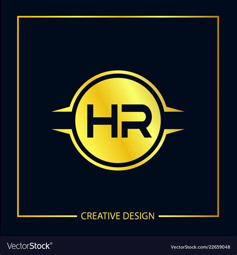 Initial Letter Hr Logo Template Design Royalty Free Vector