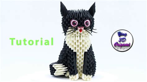 I made an origami model that looks just like her. 3D Origami Cat Tutorial 4K - Origami 3D Gattino Tutorial ...