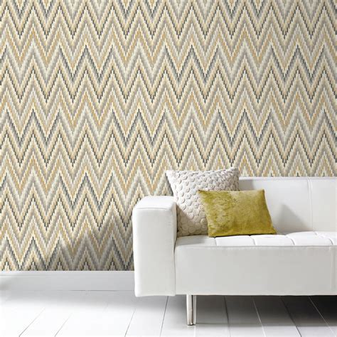 Wall Fashion Origine Grey And Yellow Geometric Wallpaper Geometric
