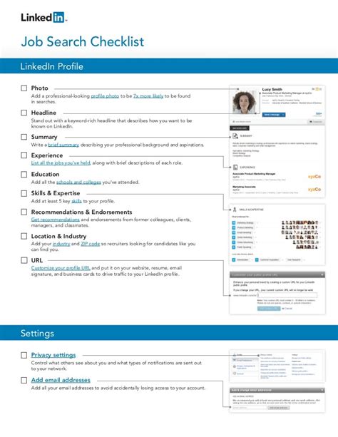 Job Search Checklist For Linkedin