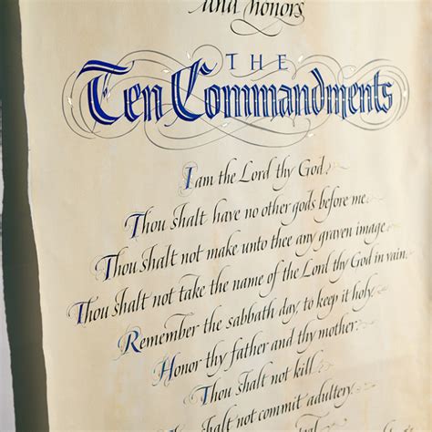 Ten Commandments John Stevens Calligraphy