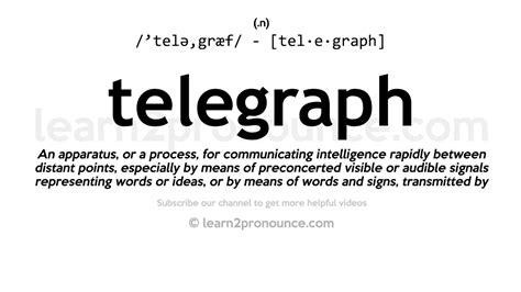 Pronunciation Of Telegraph Definition Of Telegraph Youtube