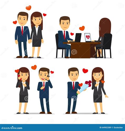 Office Romance Or Love Affair At Work Stock Vector Illustration Of