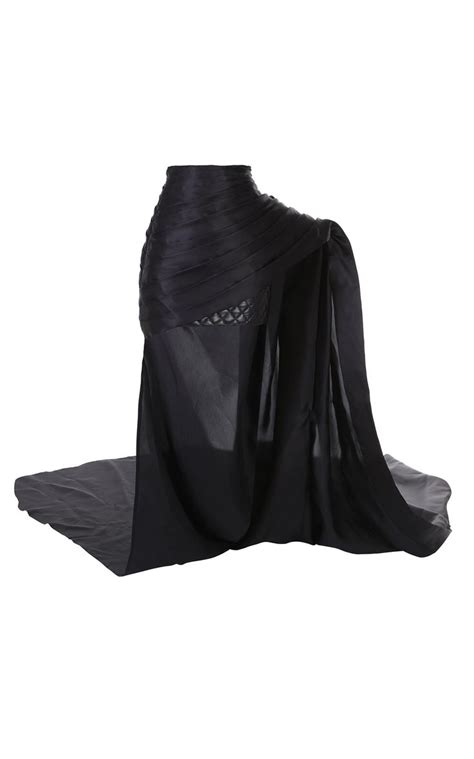 Silk Layered Draped Organza Skirt By Balmain For Preorder On Moda