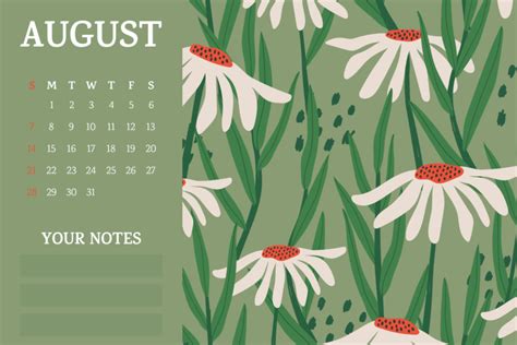 40 Free Printable August Calendars 2022