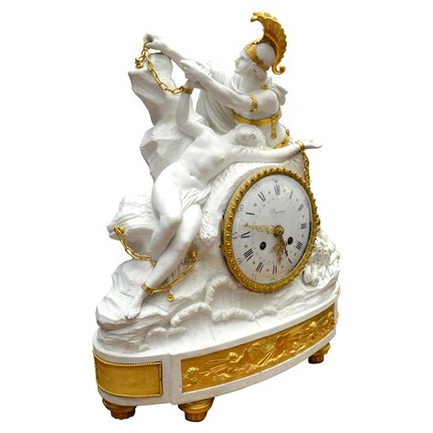 Bisquit Porcelain And Gilt Bronze Figural Clock Of Perseus Freeing