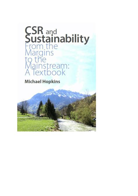 Pdf Csr And Sustainability From The Margins To The Mainstream A