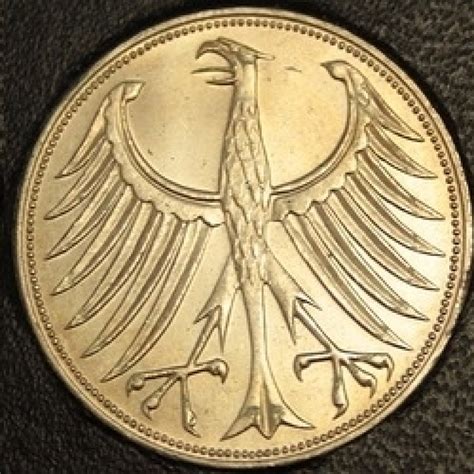 5 Mark 1972 D Federal Republic 1951 1974 5 Mark Germany Coin