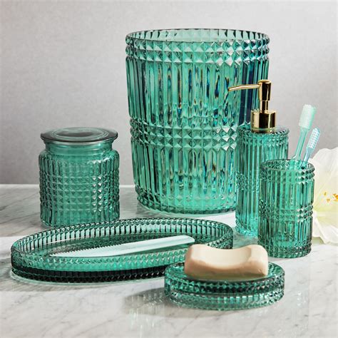 Green Glass Bathroom Accessories Semis Online